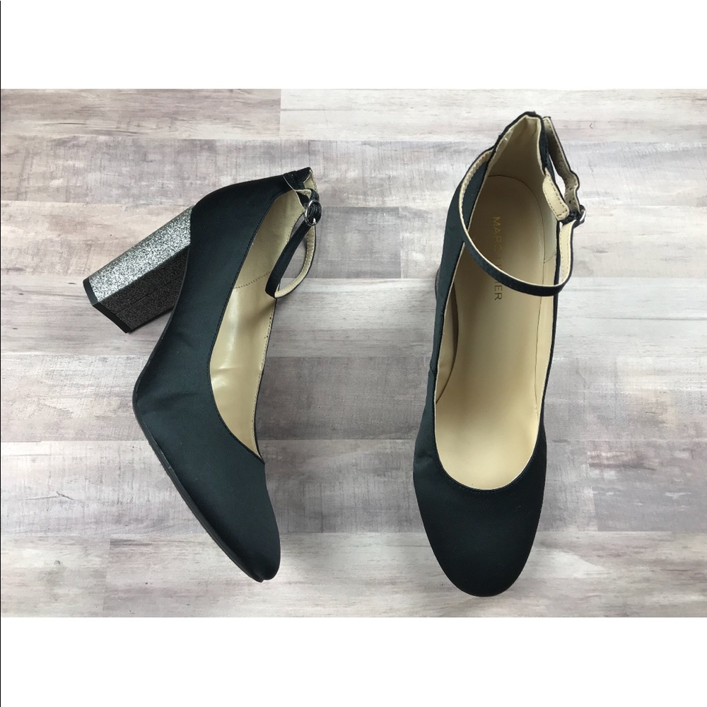 {Marc Fisher} Samy glitter block ankle strap heel